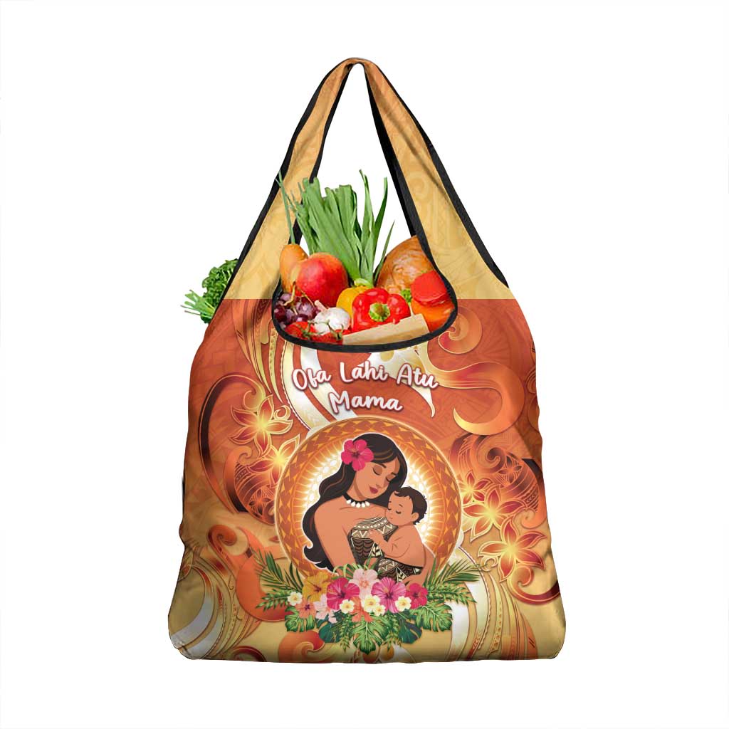 Tonga Mother's Day Grocery Bag I Love You Mom DT04 1-pack One Size Orange - Polynesian Pride