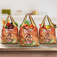 Tonga Mother's Day Grocery Bag I Love You Mom DT04 3-pack One Size Orange - Polynesian Pride
