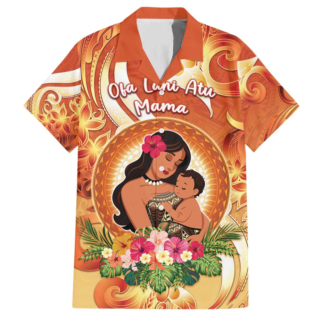 Personalised Tonga Mother's Day Hawaiian Shirt I Love You Mom DT04 Orange - Polynesian Pride