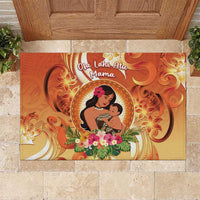 Tonga Mother's Day Rubber Doormat I Love You Mom DT04 Orange - Polynesian Pride