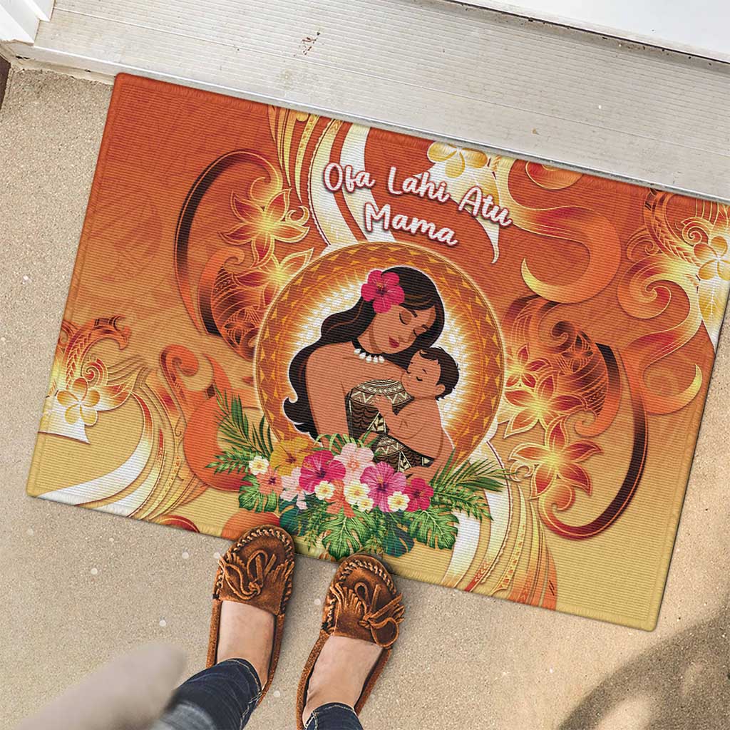 Tonga Mother's Day Rubber Doormat I Love You Mom DT04 - Polynesian Pride