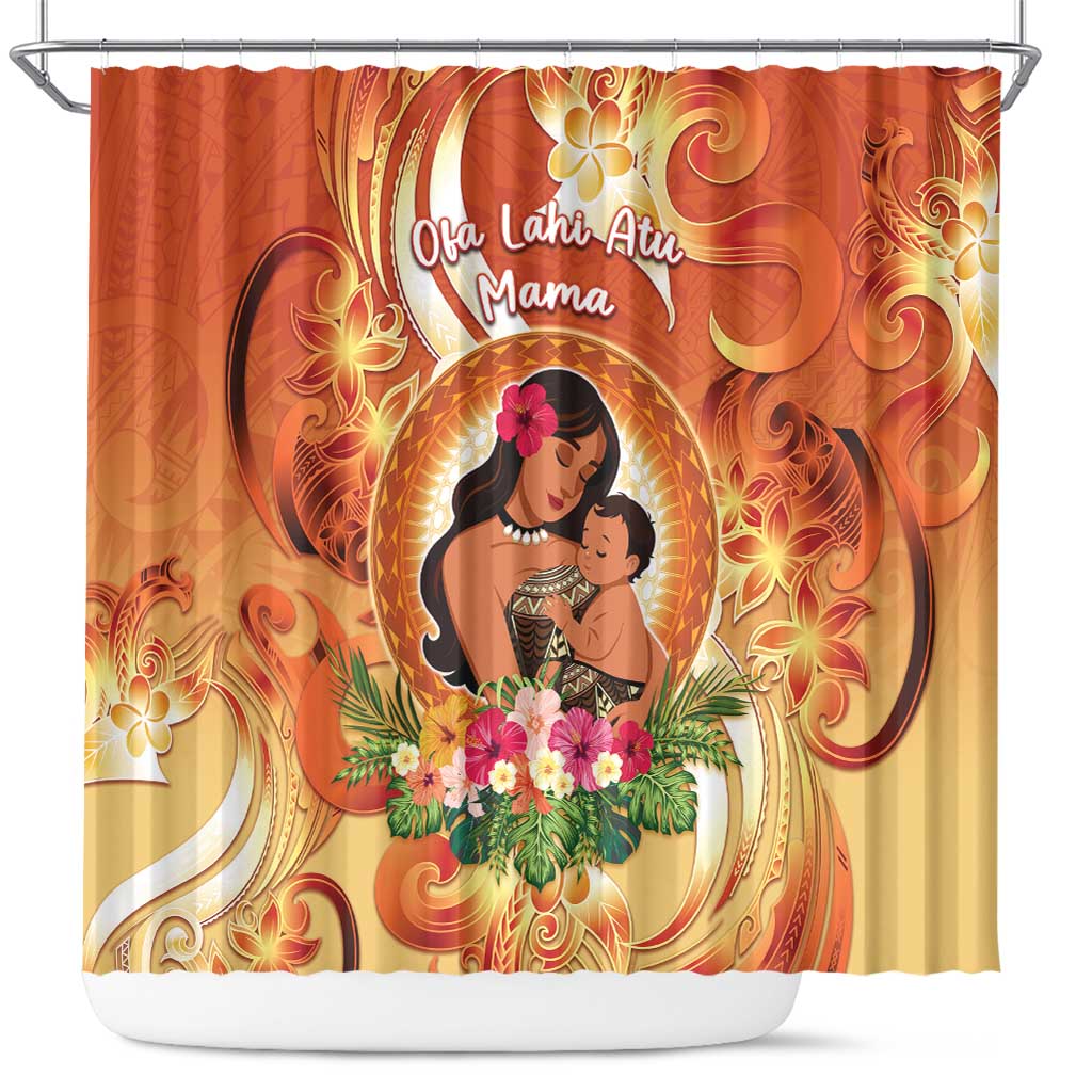 Tonga Mother's Day Shower Curtain I Love You Mom