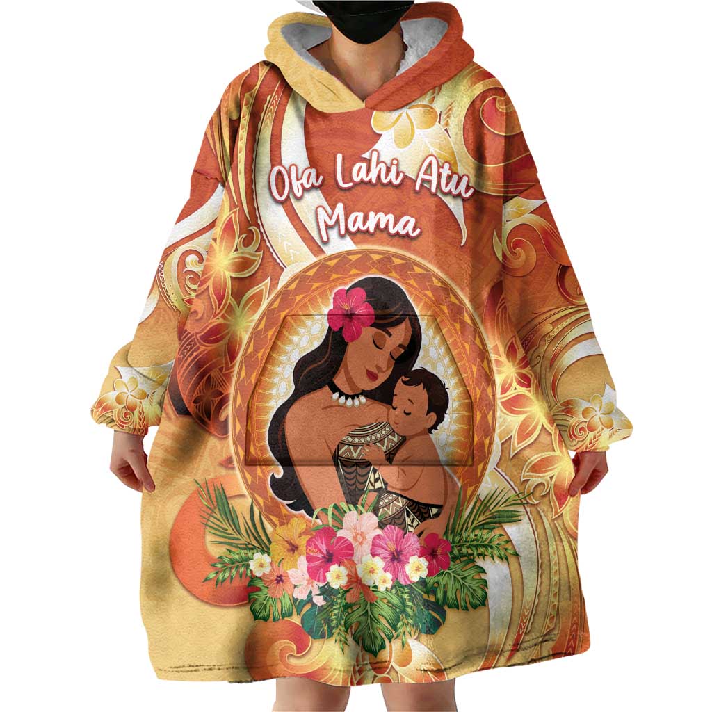 Personalised Tonga Mother's Day Wearable Blanket Hoodie I Love You Mom