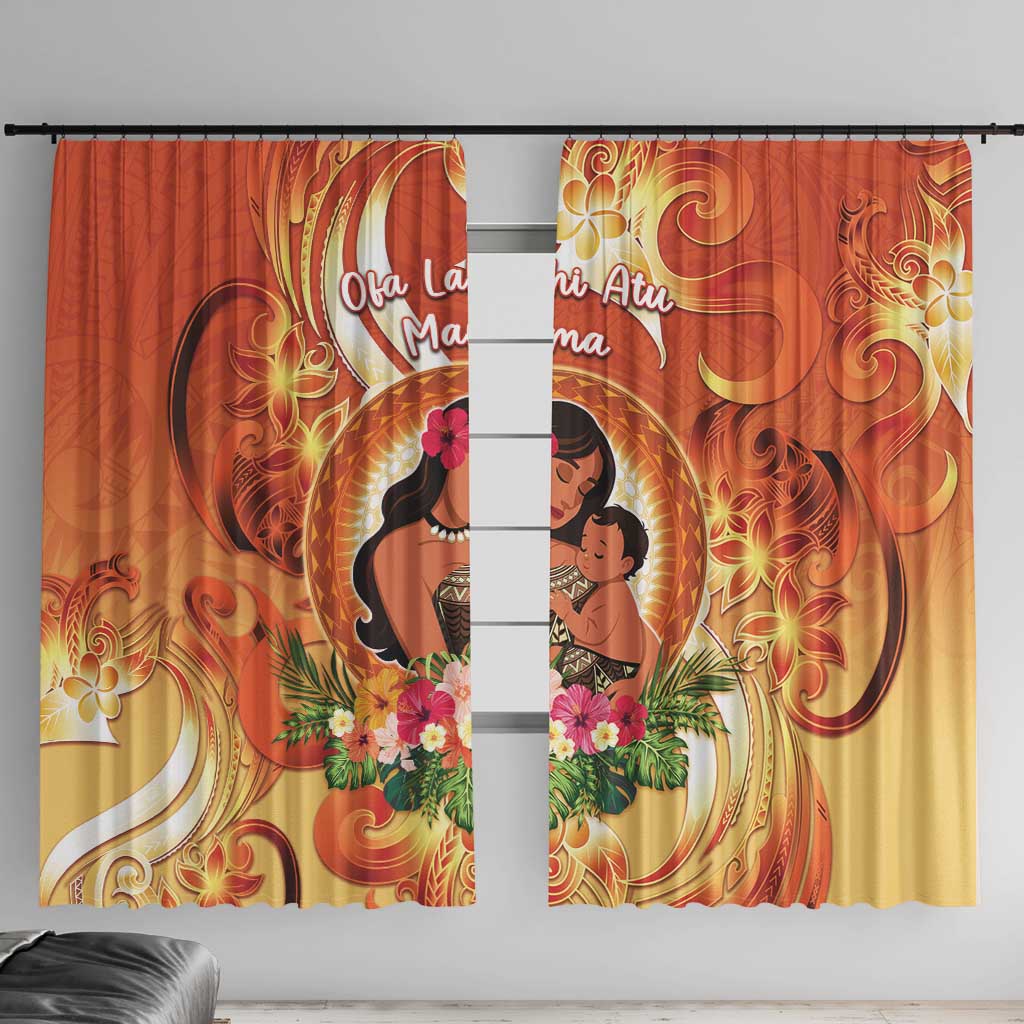 Tonga Mother's Day Window Curtain I Love You Mom