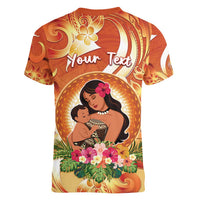 Personalised Tonga Mother's Day Women V-Neck T-Shirt I Love You Mom