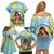 Personalised Fiji Mother's Day Family Matching Off Shoulder Short Dress and Hawaiian Shirt I Love You Mom