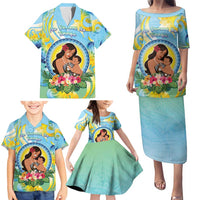 Personalised Fiji Mother's Day Family Matching Puletasi and Hawaiian Shirt I Love You Mom