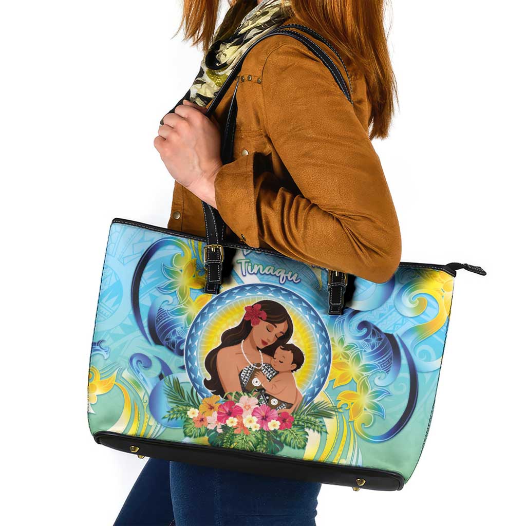 Fiji Mother's Day Leather Tote Bag I Love You Mom