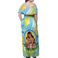 Personalised Fiji Mother's Day Off Shoulder Maxi Dress I Love You Mom