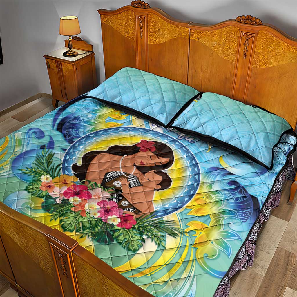 Fiji Mother's Day Quilt Bed Set I Love You Mom