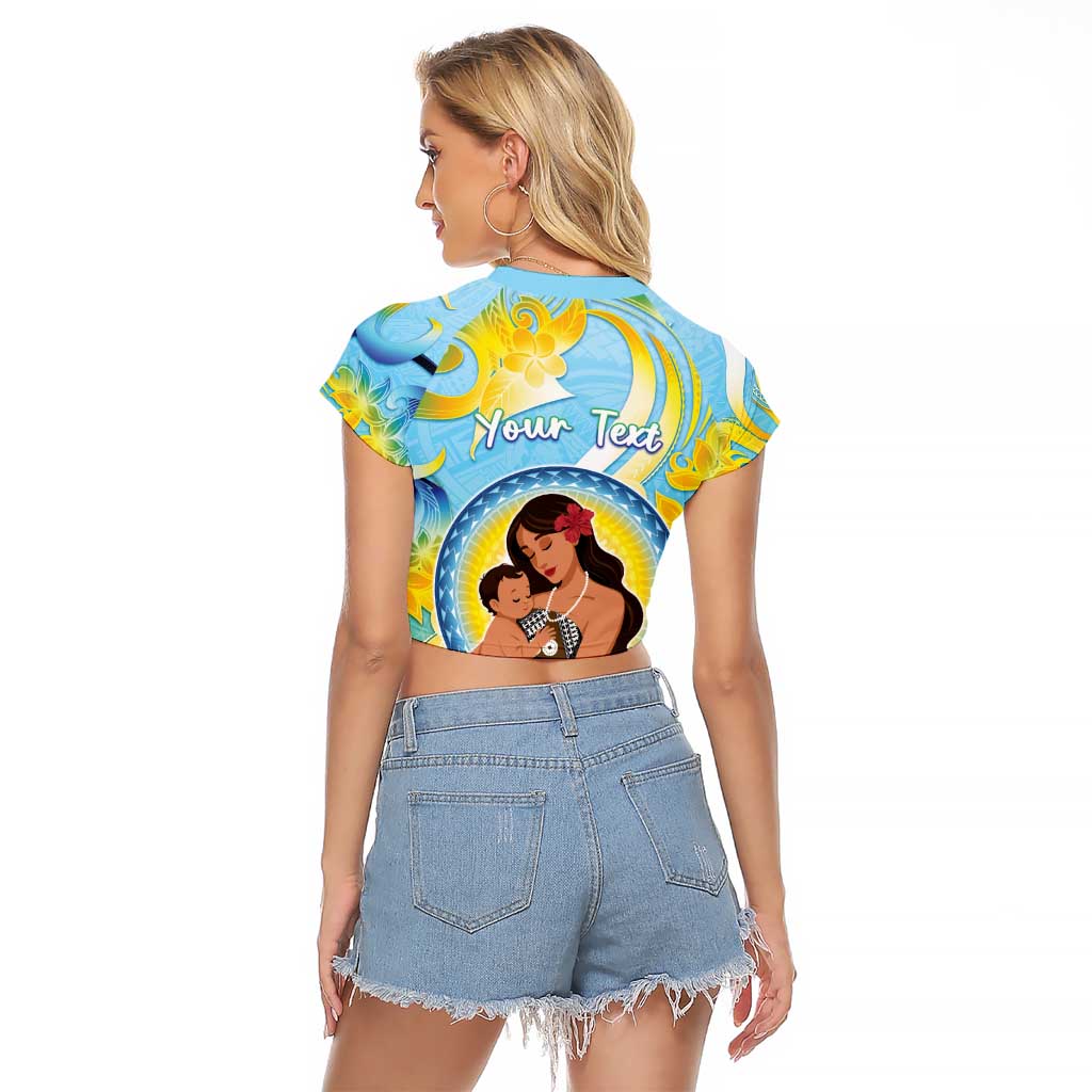 Personalised Fiji Mother's Day Raglan Cropped T Shirt I Love You Mom