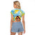 Personalised Fiji Mother's Day Raglan Cropped T Shirt I Love You Mom