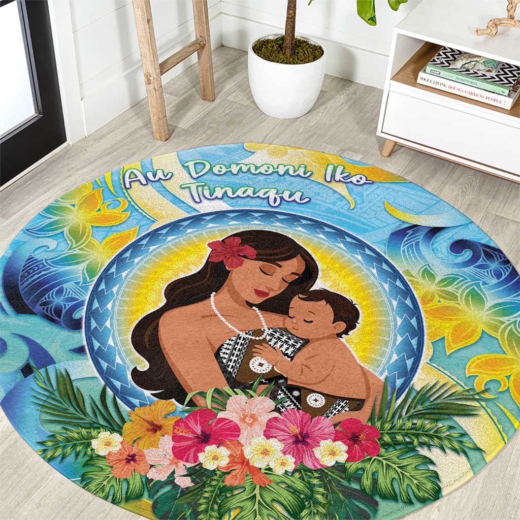 Fiji Mother's Day Round Carpet I Love You Mom