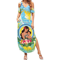 Personalised Fiji Mother's Day Summer Maxi Dress I Love You Mom