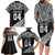 Custom New Zealand Rugby Family Matching Long Sleeve Bodycon Dress and Hawaiian Shirt Silver Fern Maori Pattern