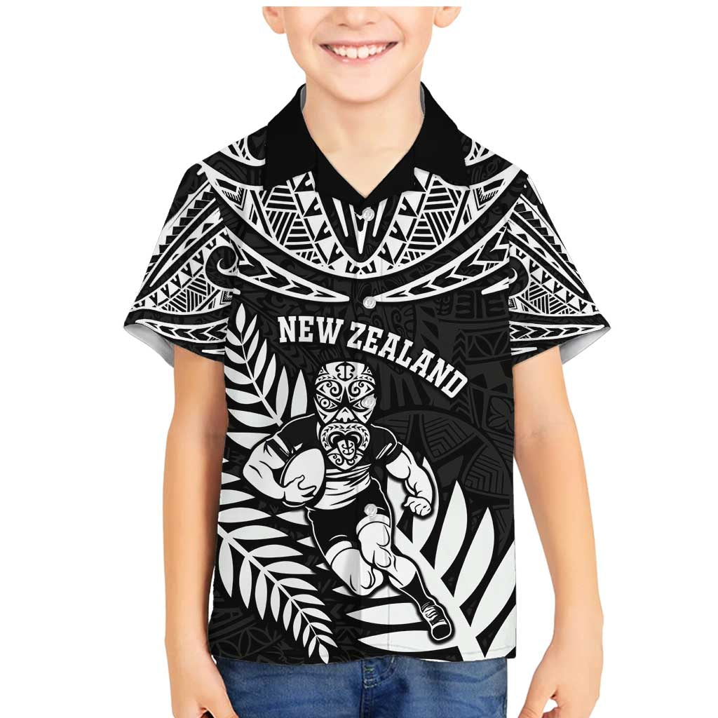 Custom New Zealand Rugby Family Matching Mermaid Dress and Hawaiian Shirt Silver Fern Maori Pattern