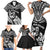 Custom New Zealand Rugby Family Matching Short Sleeve Bodycon Dress and Hawaiian Shirt Silver Fern Maori Pattern