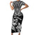 Custom New Zealand Rugby Family Matching Short Sleeve Bodycon Dress and Hawaiian Shirt Silver Fern Maori Pattern