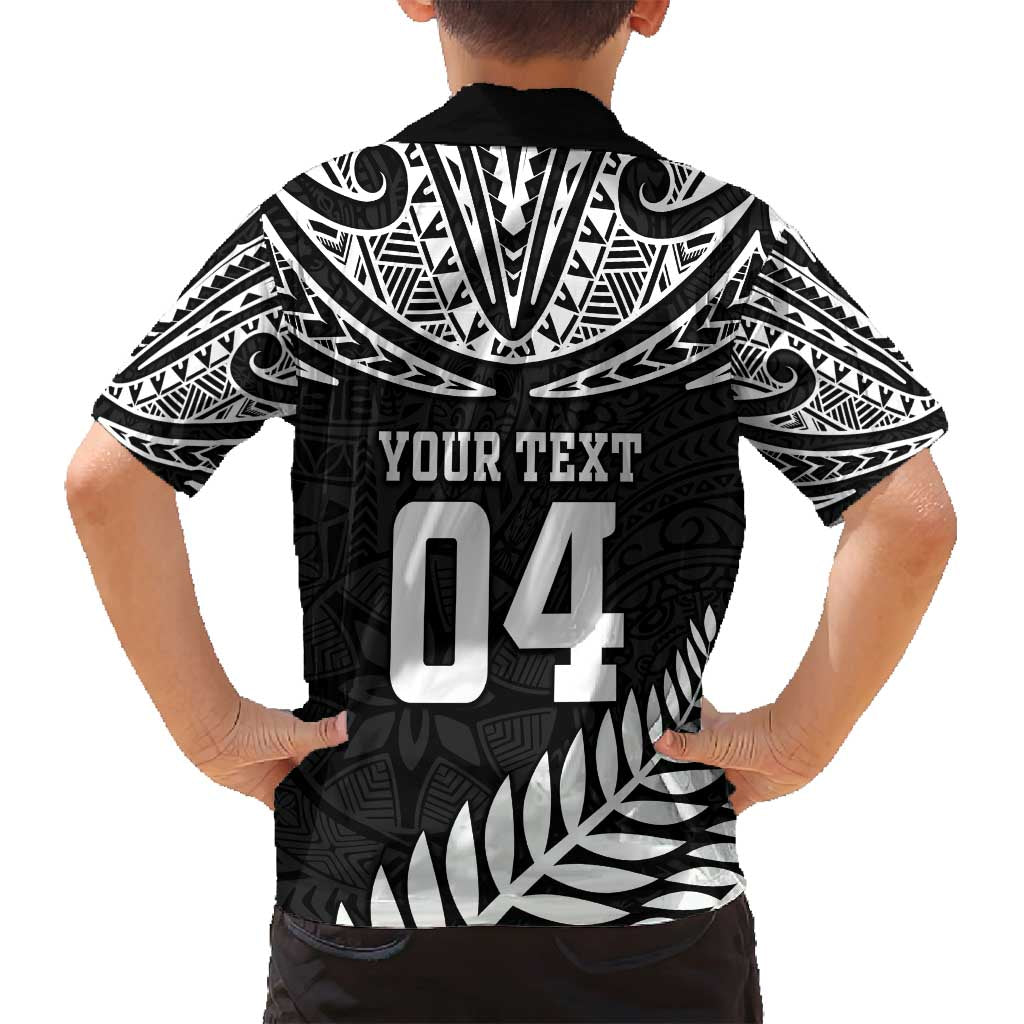 Custom New Zealand Rugby Family Matching Summer Maxi Dress and Hawaiian Shirt Silver Fern Maori Pattern
