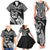 Custom New Zealand Rugby Family Matching Tank Maxi Dress and Hawaiian Shirt Silver Fern Maori Pattern