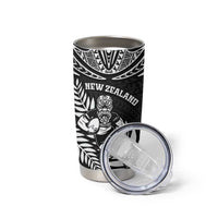 Custom New Zealand Rugby Tumbler Cup Silver Fern Maori Pattern