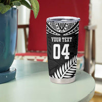 Custom New Zealand Rugby Tumbler Cup Silver Fern Maori Pattern