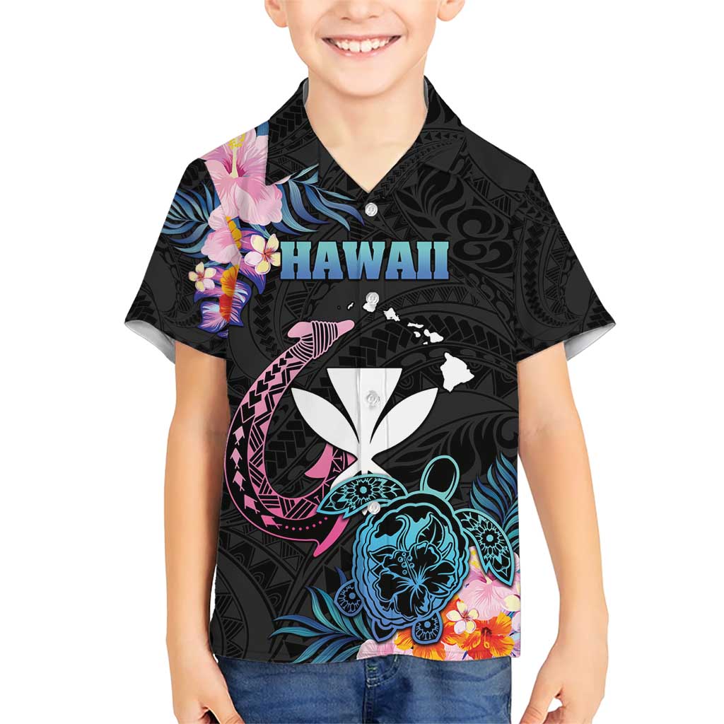 Personalised Hawaii Family Matching Short Sleeve Bodycon Dress and Hawaiian Shirt Kanaka Maoli With Fish Hook