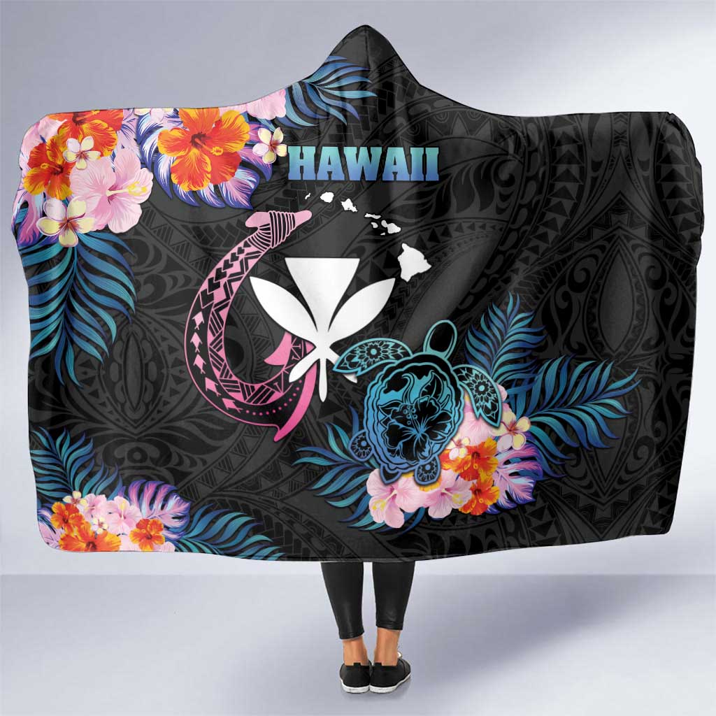 Hawaii Hooded Blanket Kanaka Maoli With Fish Hook