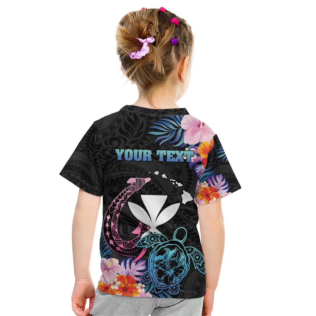 Personalised Hawaii Kid T Shirt Kanaka Maoli With Fish Hook
