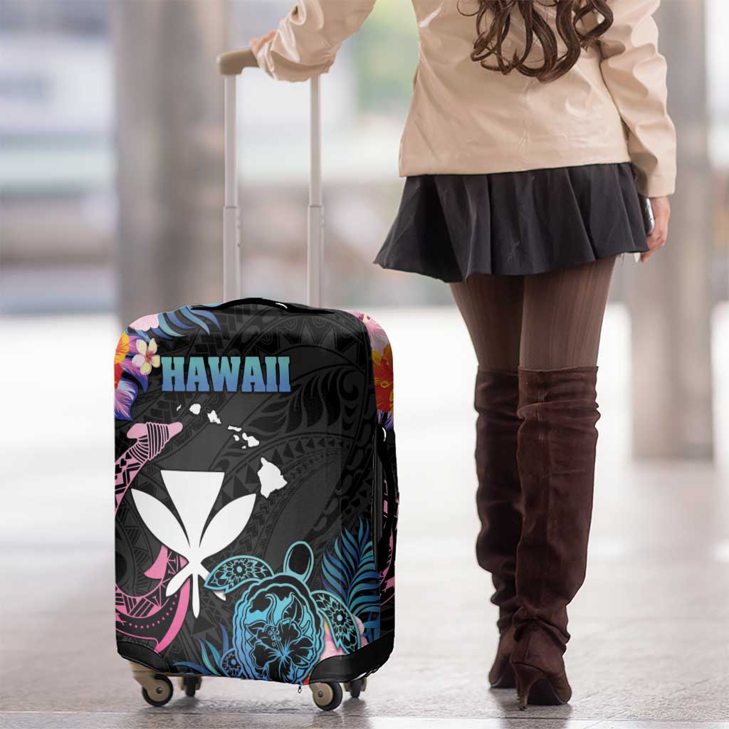 Hawaii Luggage Cover Kanaka Maoli With Fish Hook