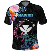 Personalised Hawaii Polo Shirt Kanaka Maoli With Fish Hook