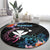 Hawaii Round Carpet Kanaka Maoli With Fish Hook