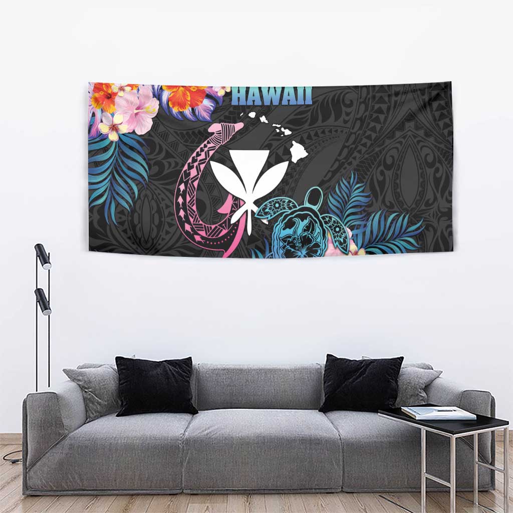 Hawaii Tapestry Kanaka Maoli With Fish Hook