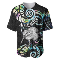 New Zealand Kiwi Bird Baseball Jersey Silver Fern Koru Paua Shell