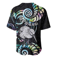New Zealand Kiwi Bird Baseball Jersey Silver Fern Koru Paua Shell