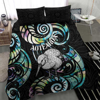 New Zealand Kiwi Bird Bedding Set Silver Fern Koru Paua Shell
