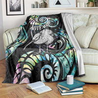 New Zealand Kiwi Bird Blanket Silver Fern Koru Paua Shell