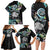 New Zealand Kiwi Bird Family Matching Long Sleeve Bodycon Dress and Hawaiian Shirt Silver Fern Koru Paua Shell