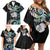 New Zealand Kiwi Bird Family Matching Off Shoulder Short Dress and Hawaiian Shirt Silver Fern Koru Paua Shell