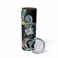 New Zealand Kiwi Bird Skinny Tumbler Silver Fern Koru Paua Shell