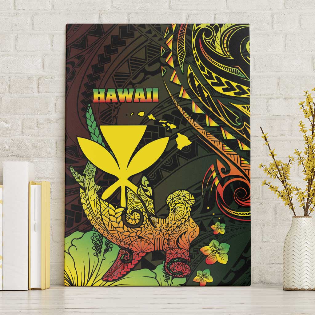 Hawaii Canvas Wall Art Kanaka Maoli With Hammerhead Shark