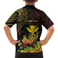 Personalised Hawaii Family Matching Off The Shoulder Long Sleeve Dress and Hawaiian Shirt Kanaka Maoli With Hammerhead Shark