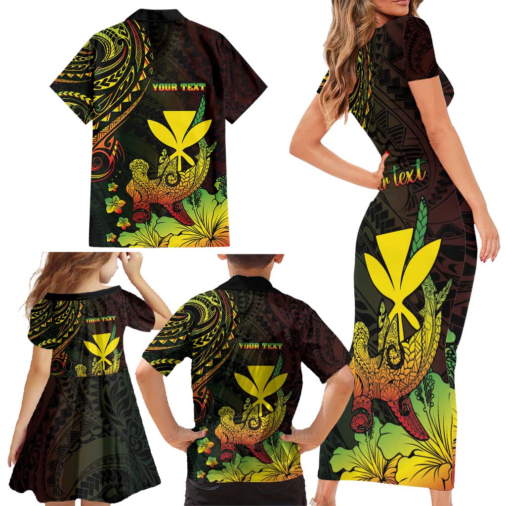 Personalised Hawaii Family Matching Short Sleeve Bodycon Dress and Hawaiian Shirt Kanaka Maoli With Hammerhead Shark