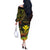 Personalised Hawaii Off The Shoulder Long Sleeve Dress Kanaka Maoli With Hammerhead Shark