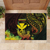 Hawaii Rubber Doormat Kanaka Maoli With Hammerhead Shark
