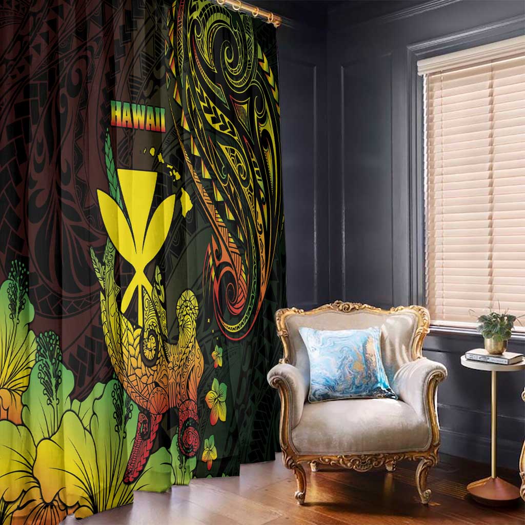 Hawaii Window Curtain Kanaka Maoli With Hammerhead Shark