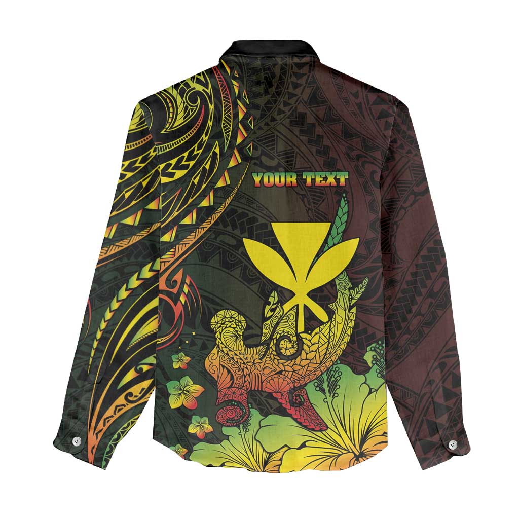 Personalised Hawaii Women Casual Shirt Kanaka Maoli With Hammerhead Shark