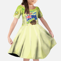 New Zealand Kiwi Family Matching Long Sleeve Bodycon Dress and Hawaiian Shirt I Just Really Like Kiwis