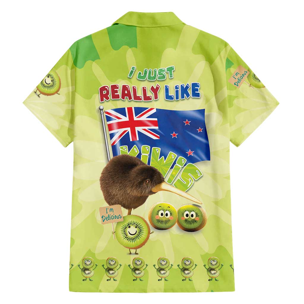 New Zealand Kiwi Family Matching Long Sleeve Bodycon Dress and Hawaiian Shirt I Just Really Like Kiwis