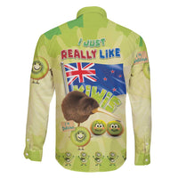 New Zealand Kiwi Family Matching Long Sleeve Bodycon Dress and Hawaiian Shirt I Just Really Like Kiwis